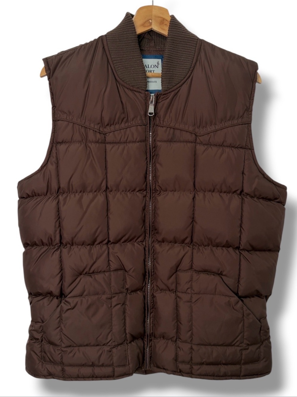 VTG Avalon Sport Brown Puffer Vest Western Cowboy Chore Gorpcore Rodeo Size M